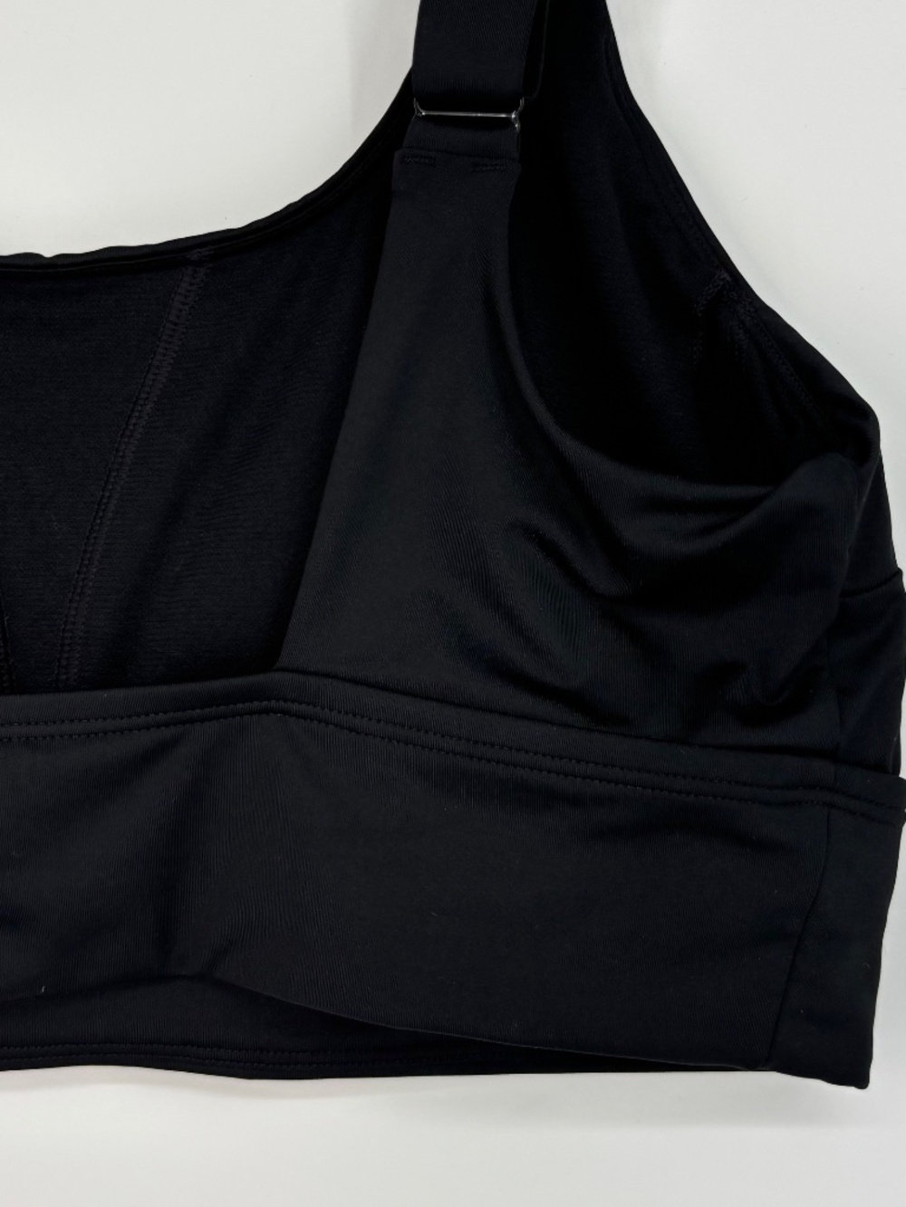 Nike Swim Womens XL Athletic Bikini Top Black White Swoosh Wide Shoulder Straps - Picture 6 of 8